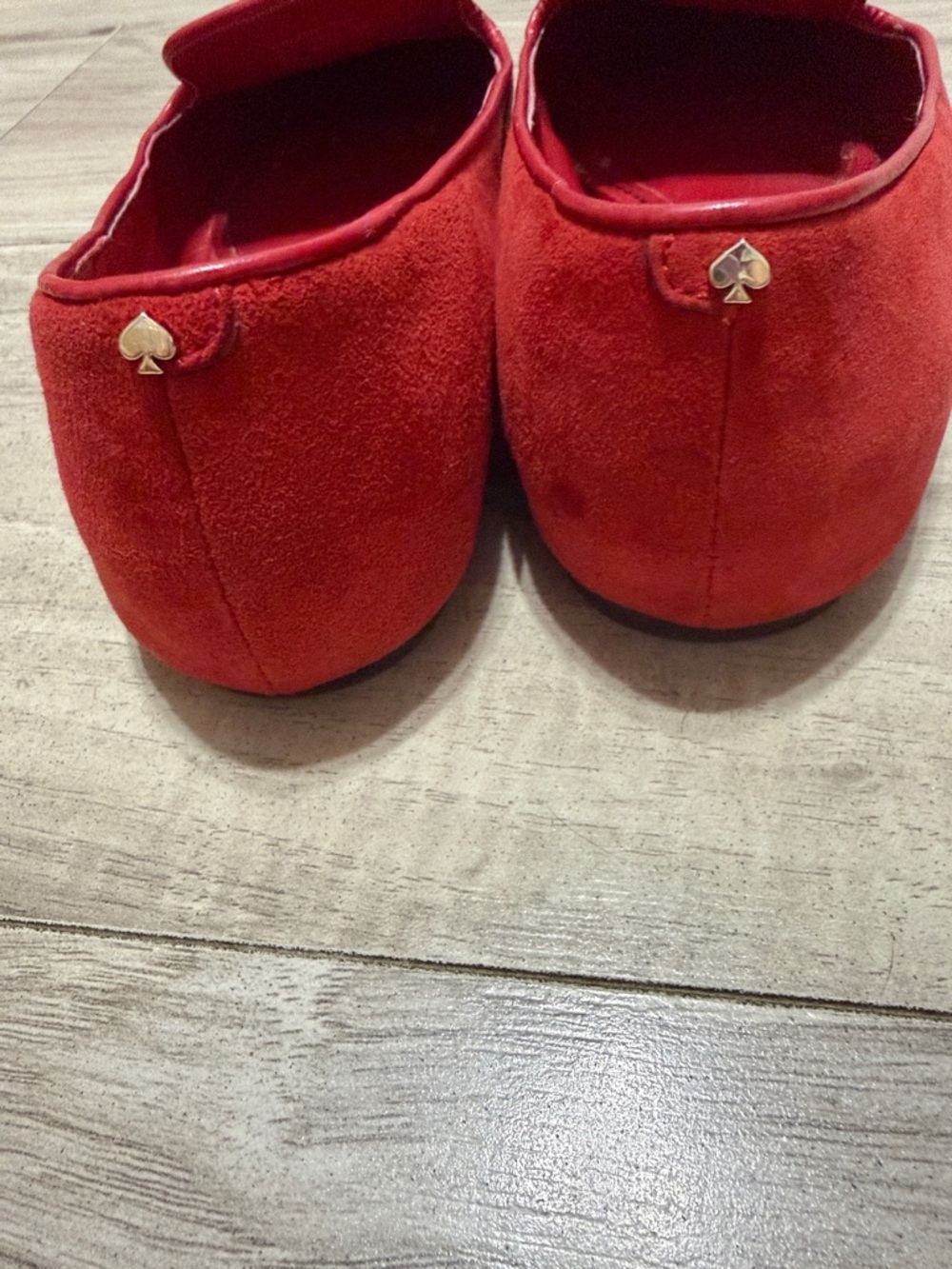 kate spade Red Floral Pointed Suede Flats - Picture 3 of 4